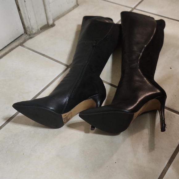 Aldo Black Heeled Boots Timeless Knee-High Style - Picture 3 of 4